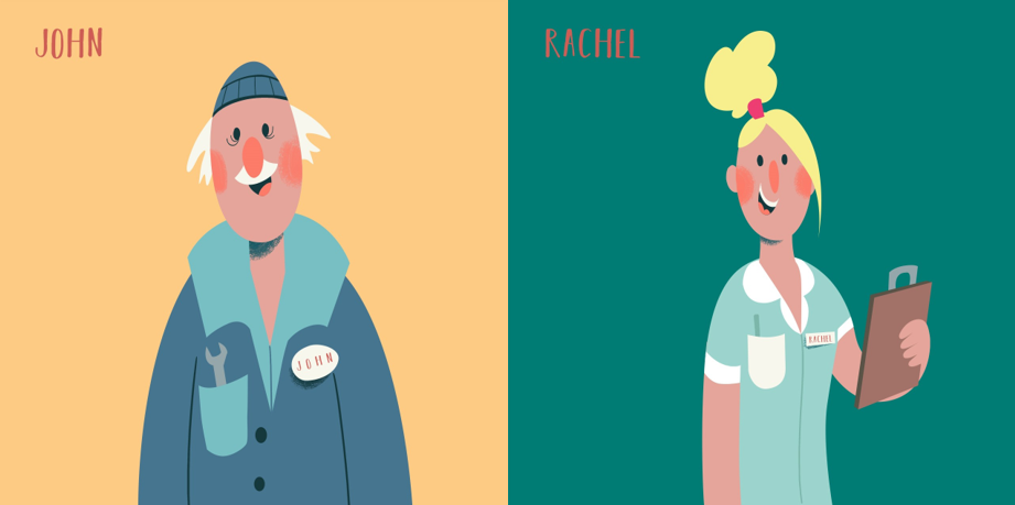 Illustration of John and Rachel