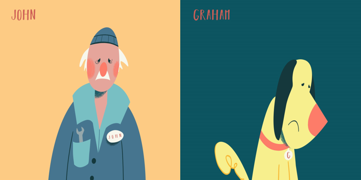 Illustration of John and Graham