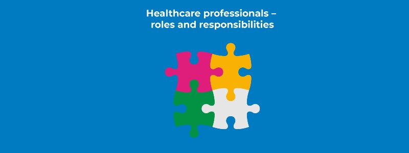Healthcare professionals roles and responsibilities jigsaw illustration
