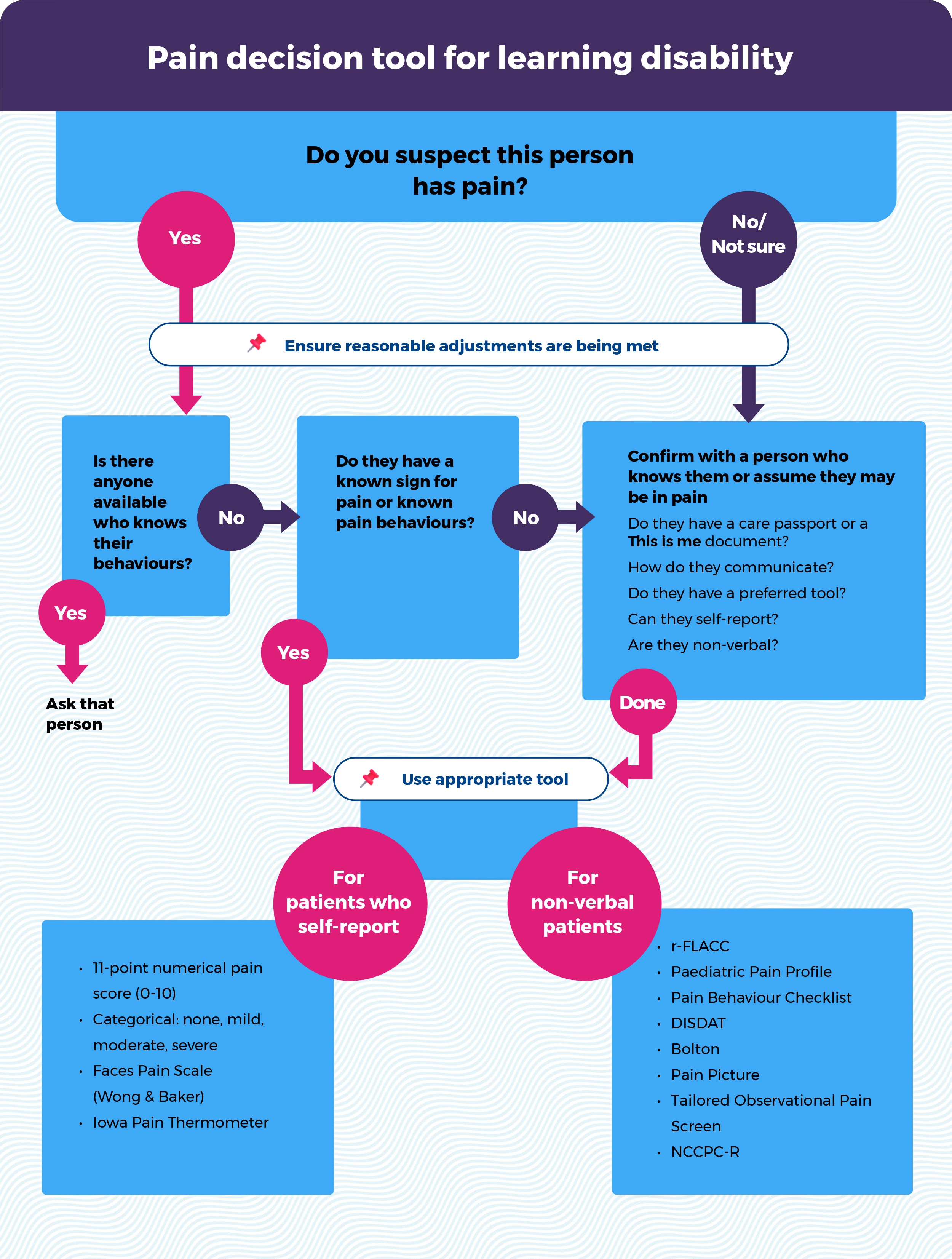 Diagram of a pain assessment tool