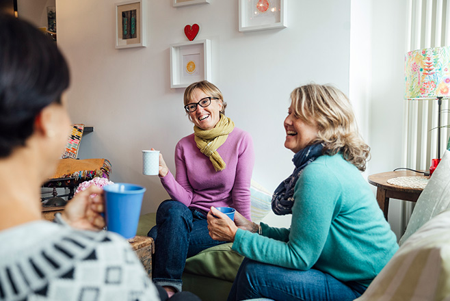 A group of women drinking tea