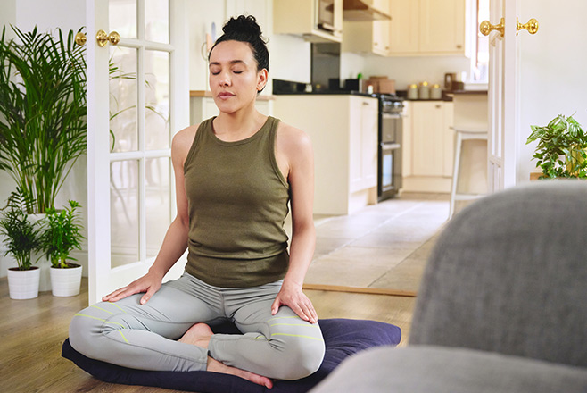 A woman doing yoga