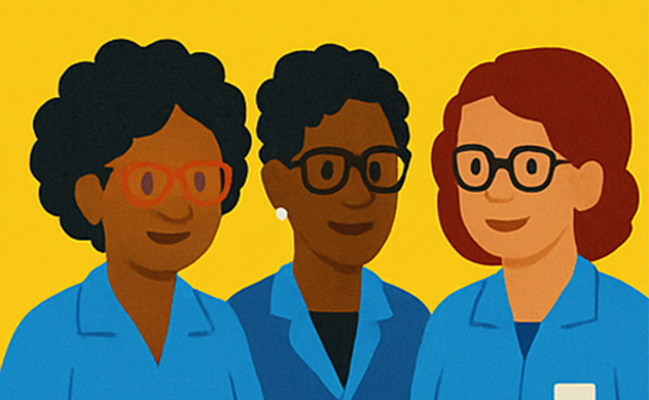 Infographic of three nurses of different ethnicities